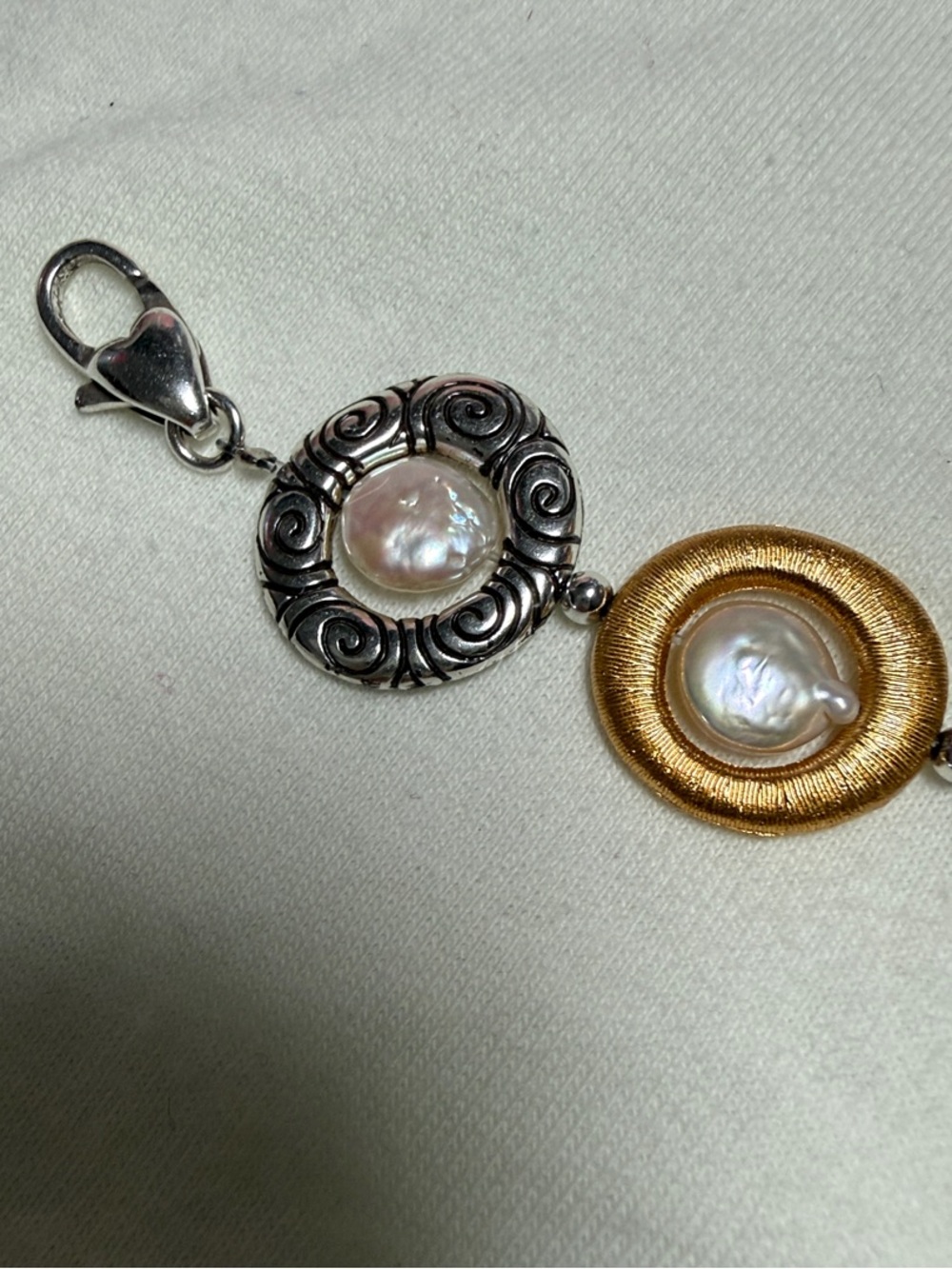 Brighton Satori Women’s Two-Tone Pearl Accent Bracelet - Gold & Silver - Picture 3 of 5